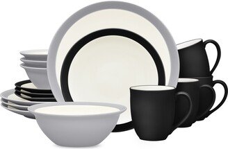 Colorwave Curve Mixed 16-Pc. Dinnerware Set, Service for 4