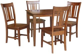 36 x 36 in. Solid Wood Dining Table with 4 Splatback Chairs - 5 Piece Set