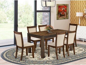 Mid Century Table Set Contains a Dining Table and Kitchen Dining Chairs - Black Finis-AL