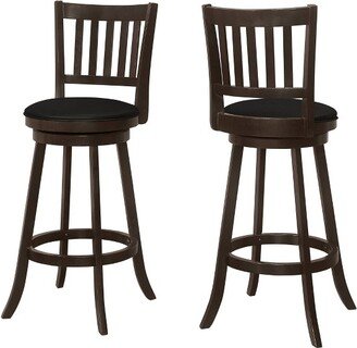 2pk 44 Upholstered Slat Back Swivel Bar Height Barstools - EveryRoom