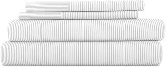 HOMESPUN Home Spun Premium Ultra Soft Pinstriped Pattern 4-Piece Bed Sheet Set