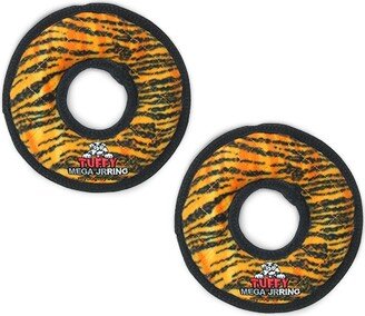 Tuffy Mega Jr Ring Tiger, 2-Pack Dog Toys