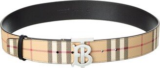 Tb Buckle Leather Check Belt