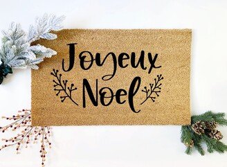 Joyeux Noel Christmas Doormat, Holiday Welcome Mat, Outdoor Decor, Door Front Porch Decor