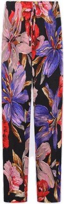 Floral Printed Straight Leg Trousers-AA