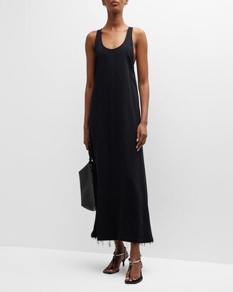 Scoop-Neck Sleeveless Sable Maxi Dress