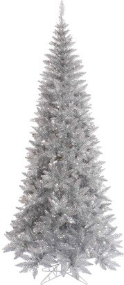 10' Silver Tinsel Fir Slim Artificial Christmas Tree