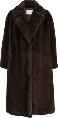 Single-Breasted Faux-Fur Coat-AG