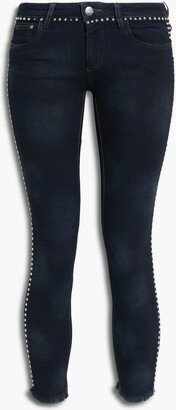 Nanex cropped studded low-rise skinny jeans