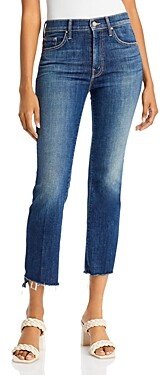 The Insider High Rise Crop Step Fray Bootcut Jeans in Girl Crush