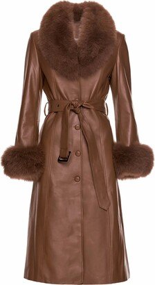 Wanan Touch Sac Coat in Leather Brown