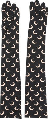 Crescent-Moon Print Gloves