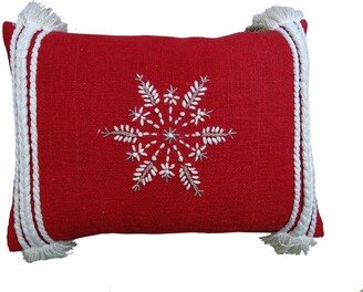 Vibhsa Chicos Home Beaded Snowflake Decorative Pillow, 14 x 20