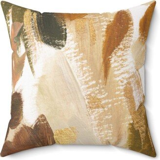 Boho Abstract Throw Pillow Cover, Earth Neutral Tones, Brown Beige Acrylic Paint Print, Minimalist, Decorative Accent Couch