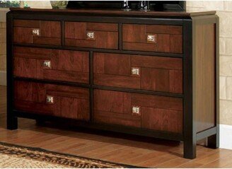 Splendid Wooden Dresser In Transitional Style, Acacia And Walnut Brown