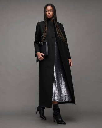 Sonnie Wool Cashmere Blend Long Coat - Black