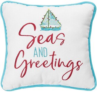 Seas And Greeting 10 x 10 Embroidered Throw Pillow