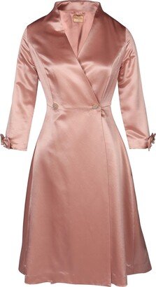 Santinni 'Astor' 100% Wool & Silk Dress Coat In Rosa