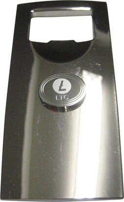 Silver Toned Oval Etched Litecoin Coin Cryptocurrency Blockchain Bottle Opener