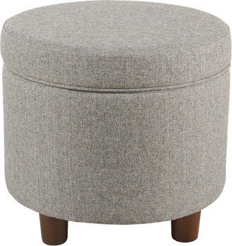 Round Storage Ottoman Tweed