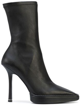 Bardot platform ankle boots