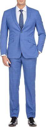 Slim Fit Windowpane Suit