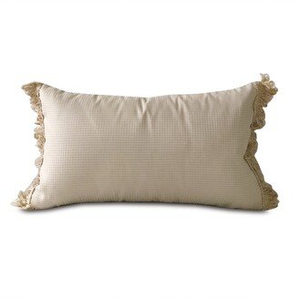 Cream Blush Gingham Lumbar Pillow Cover