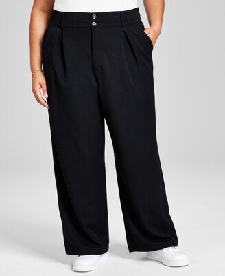 And Now This Plus Size Straight-Leg Trousers