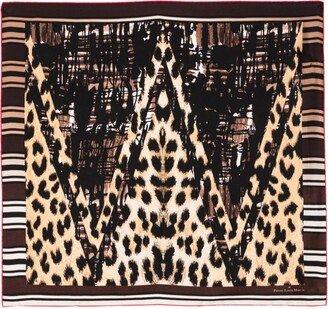 Leopard-Print Silk Scarf