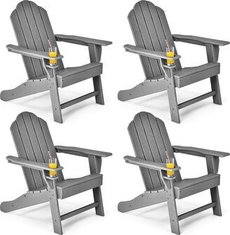 4PCS Patio Adirondack Chair Weather Resistant Garden Deck - 34'' x 31'' x 37''