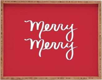 Lisa Argyropoulos Merry Merry Red Large Rectangular Bamboo Tray
