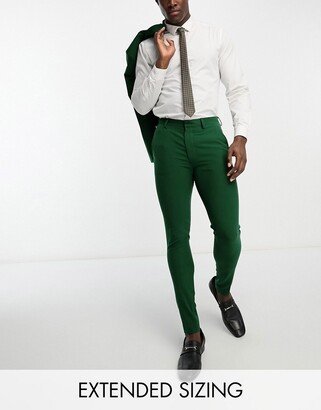 super skinny suit pants in forest green