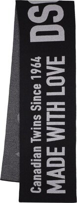 logo knit scarf-AA