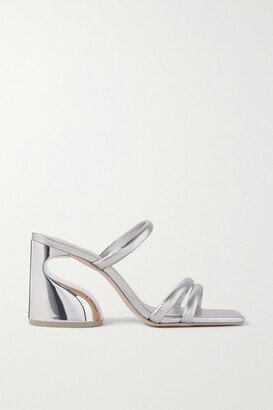 Zuma Metallic Leather Mules - Silver