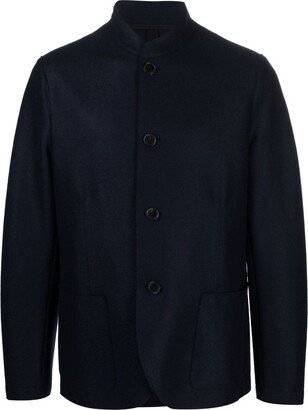 Virgin Wool Band-Collar Jacket