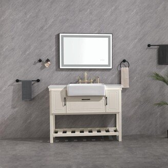 Interbath Aluminum Framed LED Light Anti-Fog Bathroom Vanity Mirror - 36X24