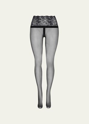 Sexy Sheer Lace-Waist Tights