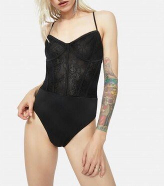 Cora Lace Bodysuit In Noir