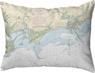 Betsy Drake Clinton Harbor to Westbrook Harbor, CT Nautical Map Noncorded Pillow