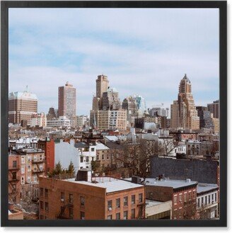 Photo Tiles: Downtown View From The Village Photo Tile, Black, Framed, 8X8, Brown