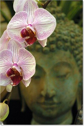 Orchids and Buddha by Kurt Shaffer Canvas Art - 24 x 16