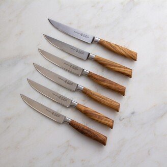 Oliva Elite 6 Piece Fine-Edge Steak Knife Set in Steak Knife Roll