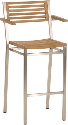 Equinox Carver Teak Stool with Armrests