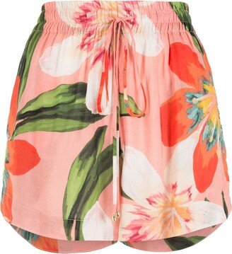 Aziza all-over floral-print shorts