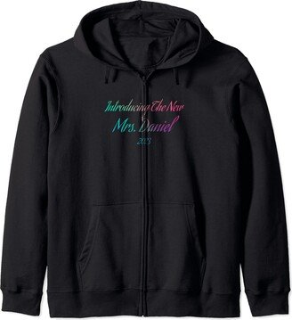 DANIEL wedding engagement new mrs lastname 2023 Introducing the new Mrs DANIEL 2023 wedding engagement Zip Hoodie