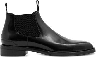 square-toe leather Chelsea boots