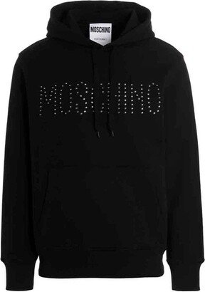 Logo Embellished Drawstring Hoodie-AB