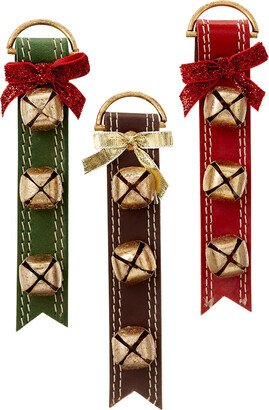 Jingle Bell Faux Leather Asst Multi