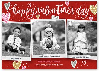 Valentine's Day Cards: Charming Hearts Valentine's Card, Red, Standard Smooth Cardstock, Square