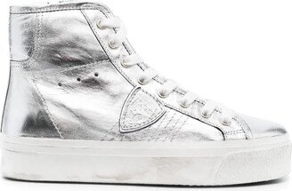 Paris Haute High-Top Sneakers In Metallic